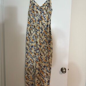 Zara Floral Maxi Dress - Cream, Blue, Orange